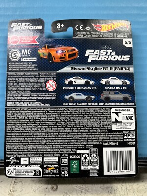 Hot Wheels Nissan Skyline GT R, Fast & Furious 5/5 [Orange]